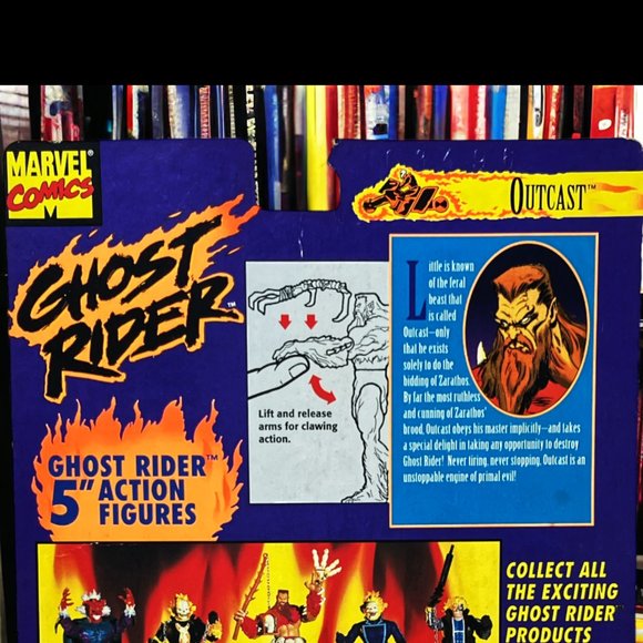 1996 MARVEL COMICS GHOST RIDER-OUTCAST FIGURE By: TOYBIZ w/COMIC BOOK SEALD - Picture 7 of 7